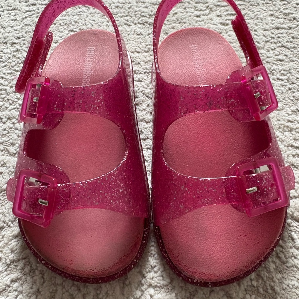 COPY - MINI MELISSA - Glittery Pink Kids Sandals